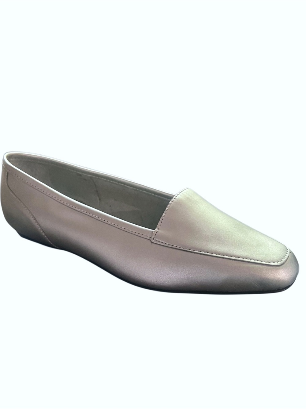 Capezio Women's Leather Metallic Silver Slip-On Loafer 7.5W